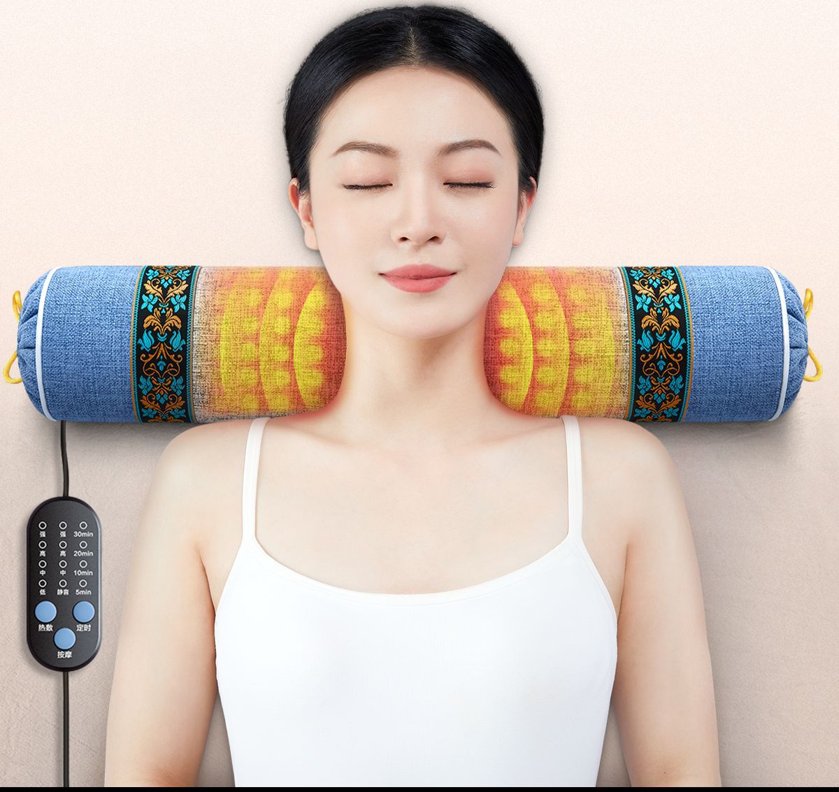 Buckwheat shell cervical pillow with massage function