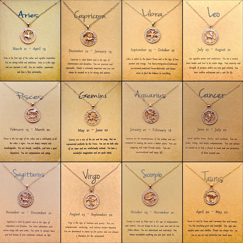 Twelve zodiac pendant necklace, silver, galaxy design
