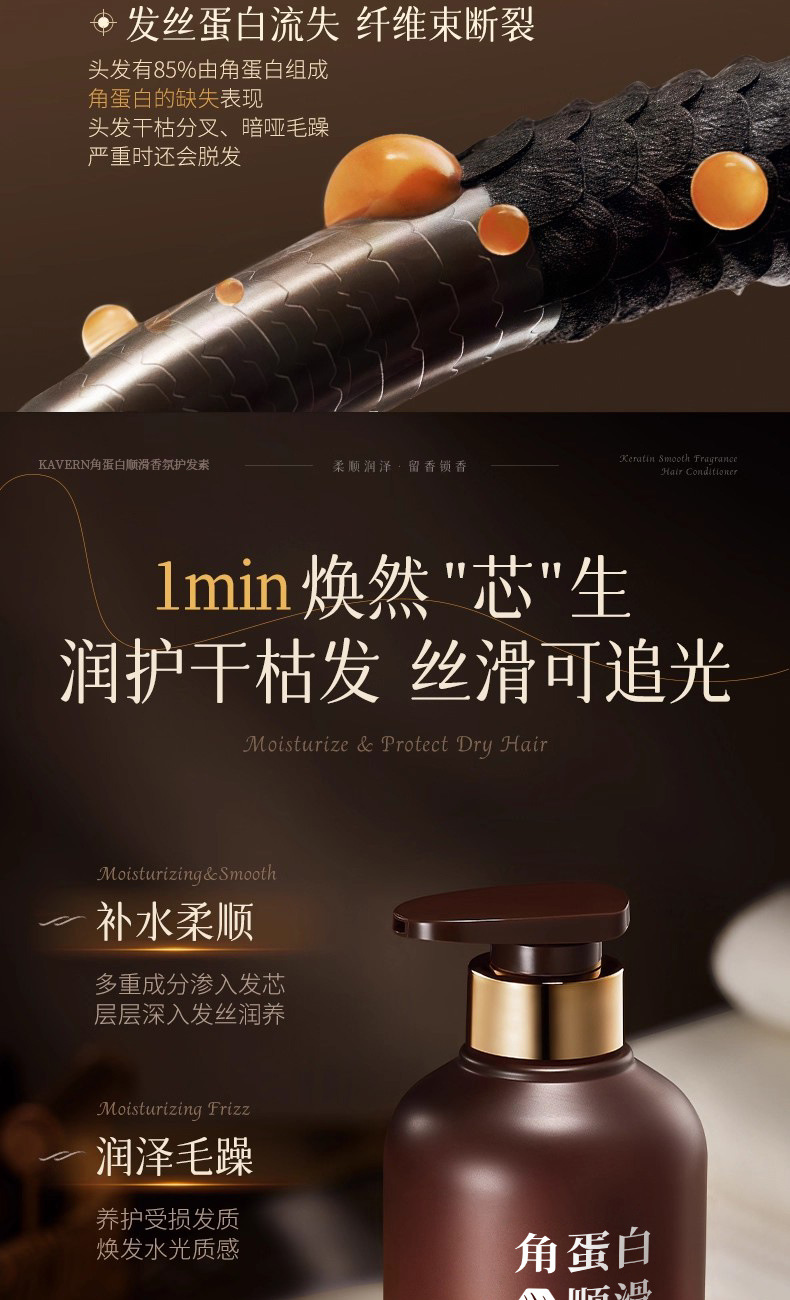 Hair mask with protein treatment, moisturizing and repairing conditioner