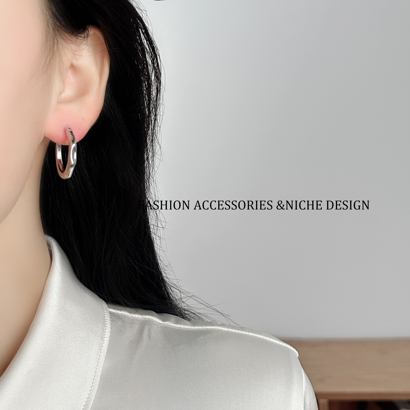 ARSIS Flowing Metal Earrings, French Style, Silver