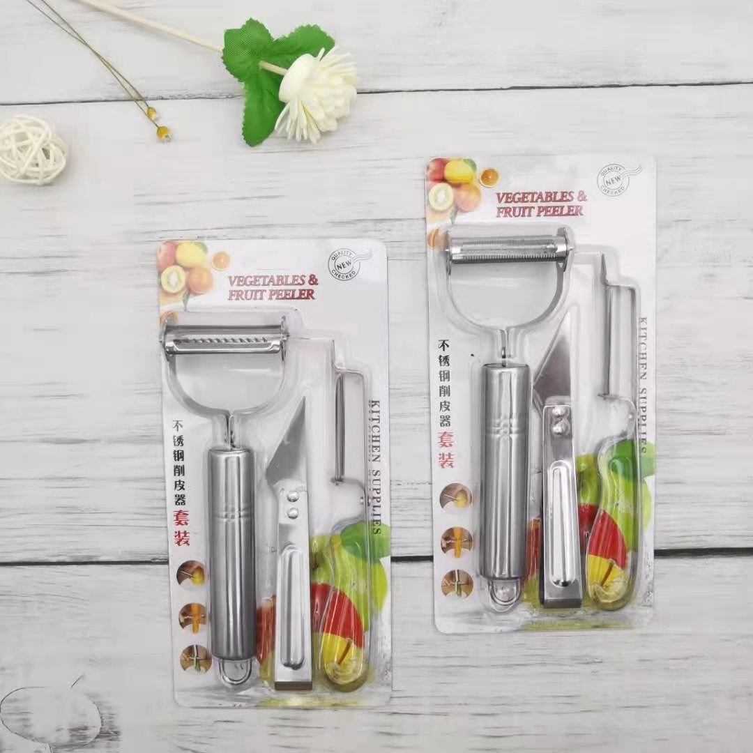 Paslanmaz çelik 3 parçalı soyucu seti