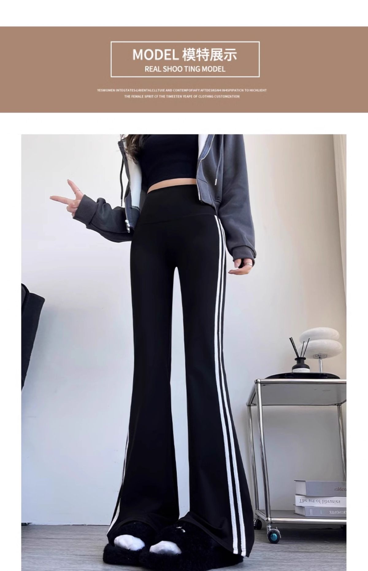 Women's yoga long pants casual outdoor high waist slimming