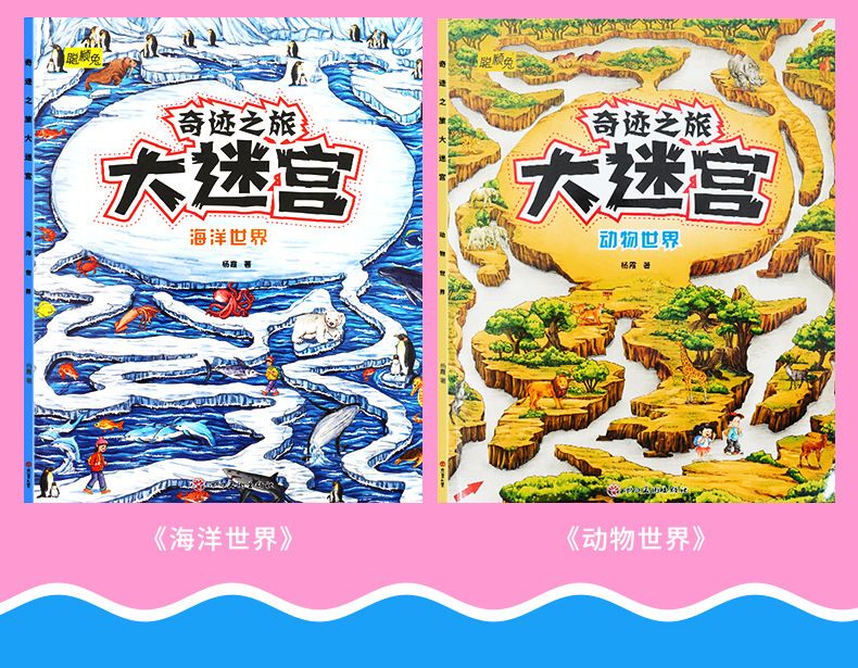 大迷宫儿童游戏迷宫亲子互动自然科学海洋动物提升智力记忆力图书