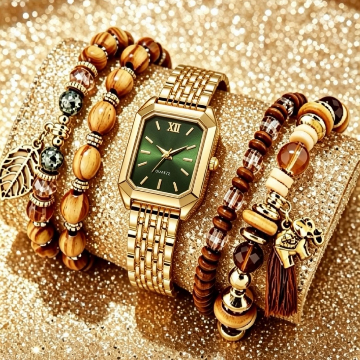 Women's Square Quartz Watch Luxury Steel Strap