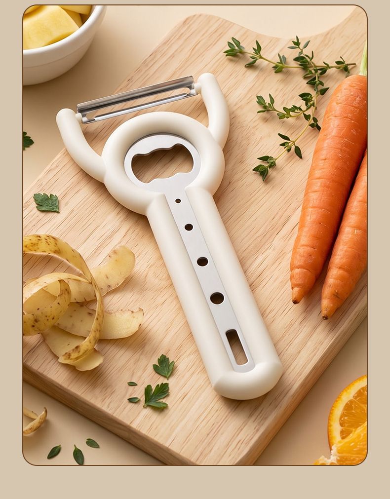 Multi-function fruit peeler and bottle opener