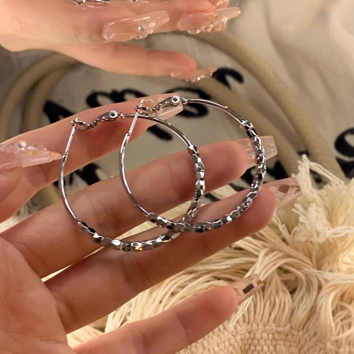 S925 silver hoop earrings, minimalist, fashion, versatile