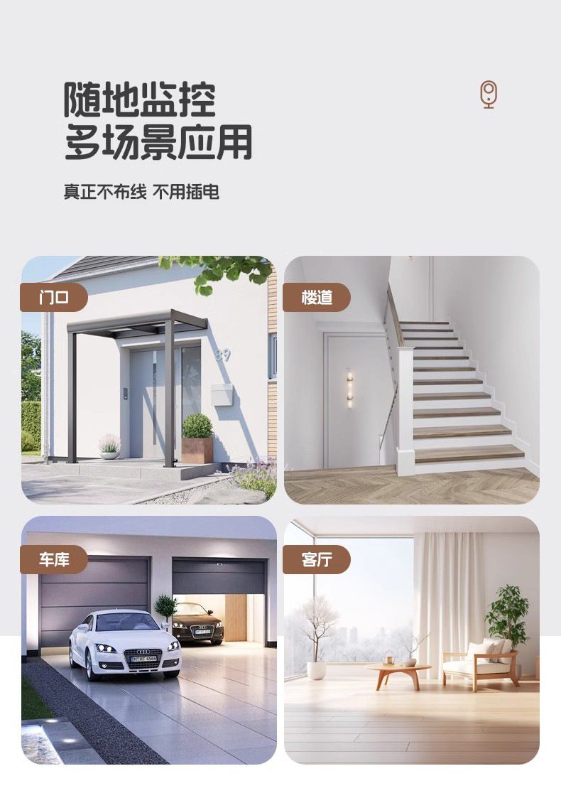 Wireless smart surveillance camera with HD night vision, magnetic mount, remote viewing