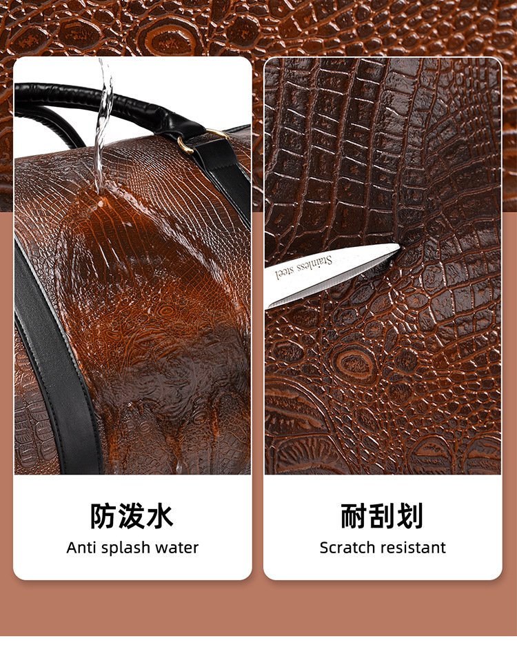 Men's travel bag, crocodile pattern, outdoor sports