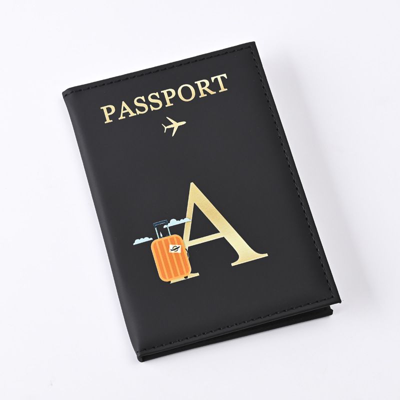 现货批发字母设计皮革护照套pu皮质护照夹passport护照包