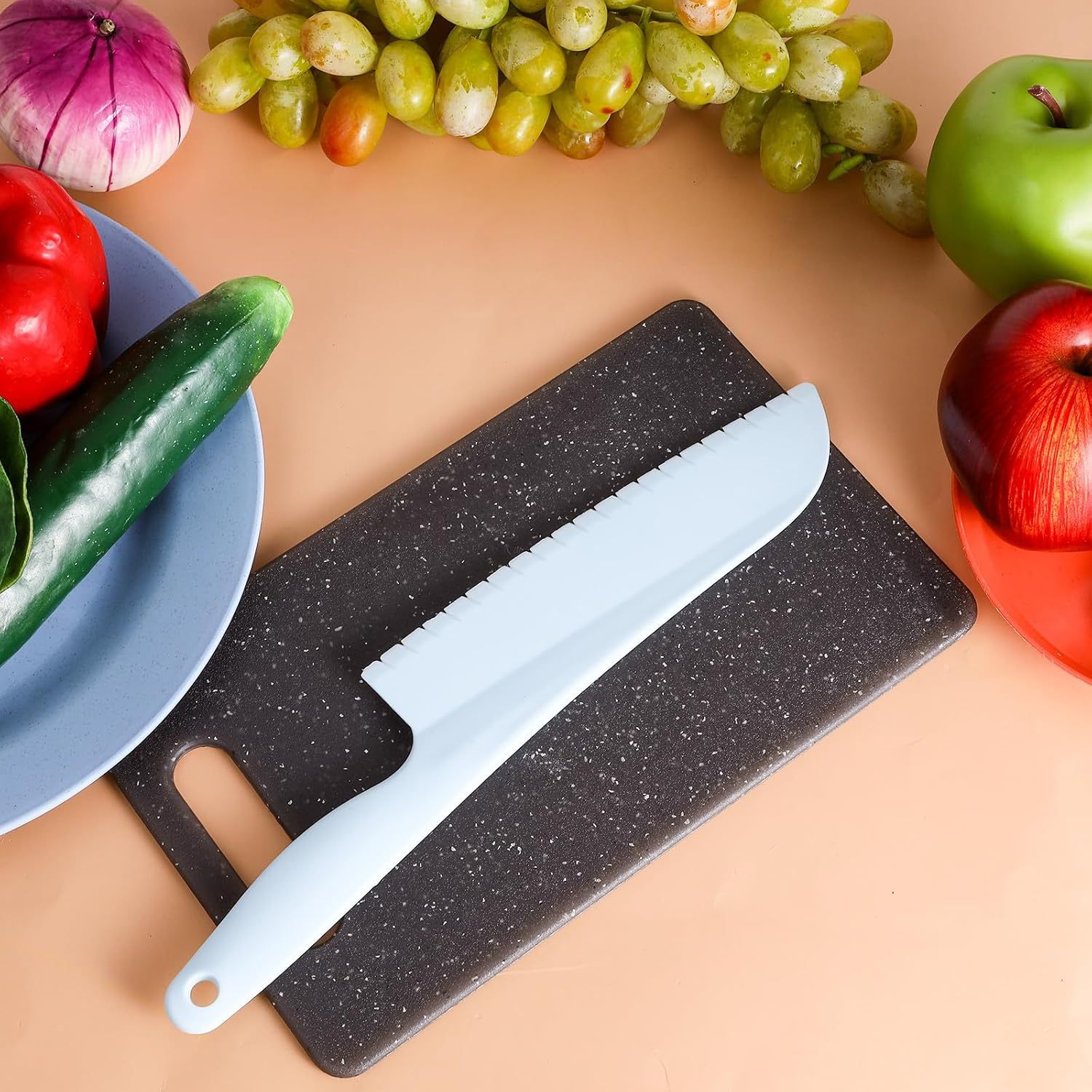Children's plastic knife set, early learning, cake and fruit cutting