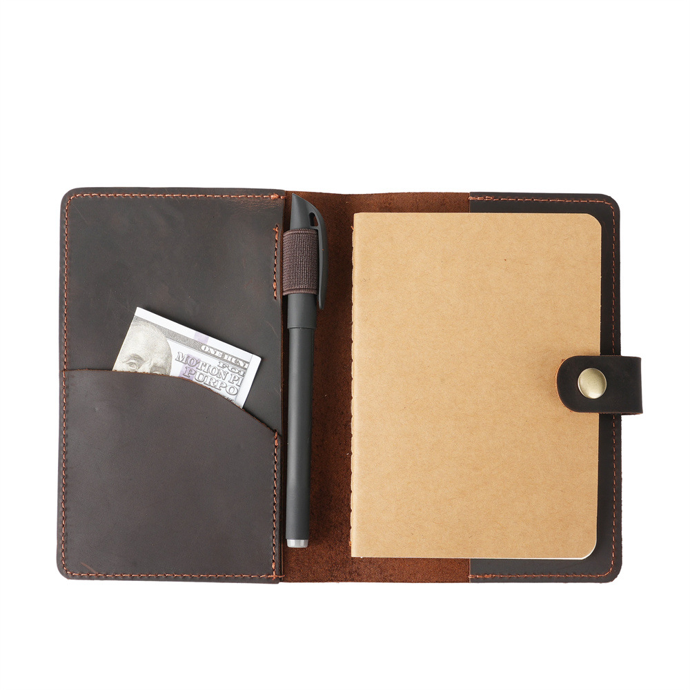 1158 Genuine Leather Crazy Horse Passport Travel Wallet Card Holder