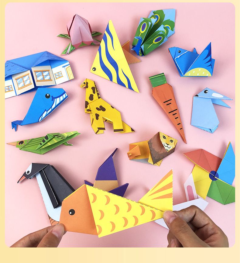 Origami El Sanatı Kitabı Çocuk DIY - Renkli Kağıt ve Talimatlar