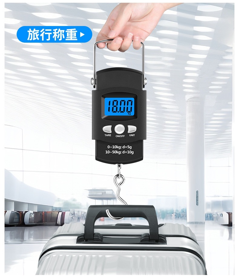 Electronic hanging scale 50kg rechargeable with tape