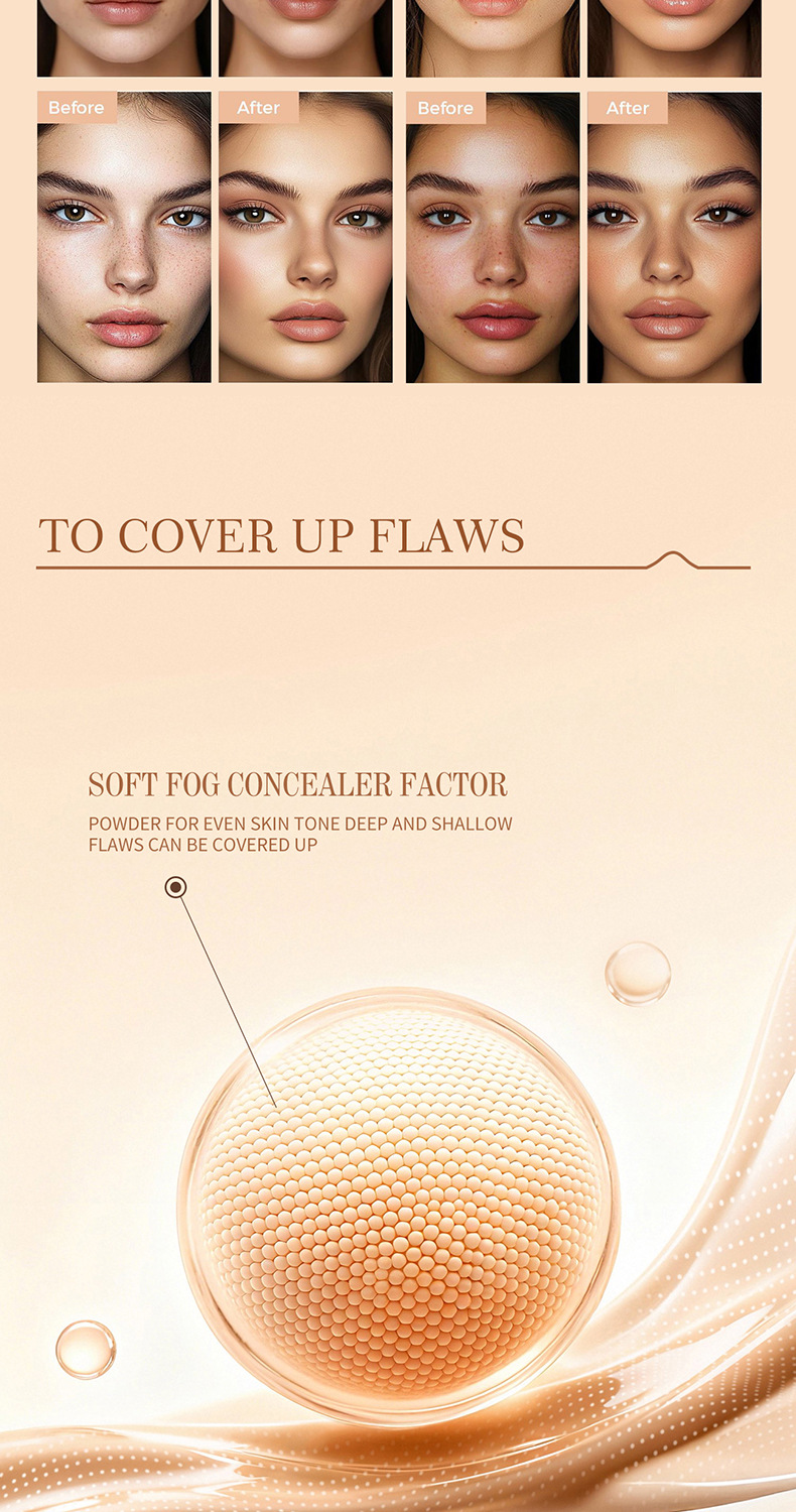 OCHEAL liquid foundation, natural flawless with sponge
