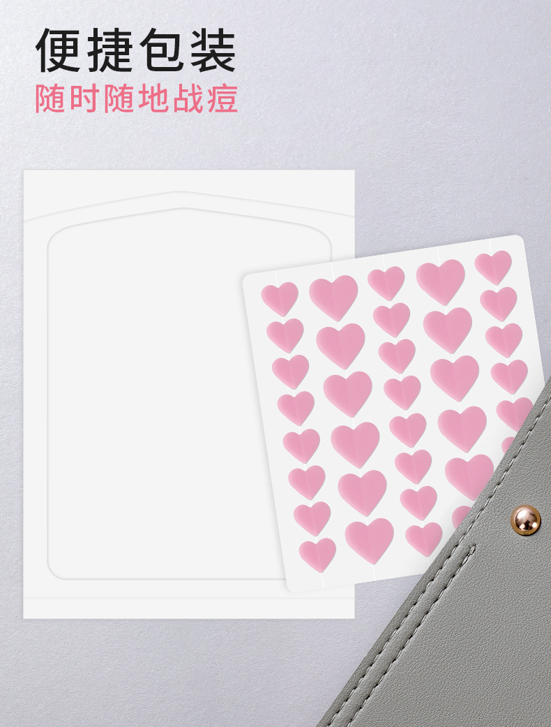 Pimplepatch Heart-Shaped Acne Patches Hydrocolloid Effective