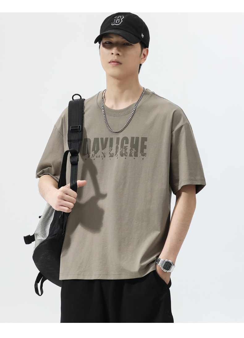 Summer men's t-shirt, short sleeve, crew neck, children's