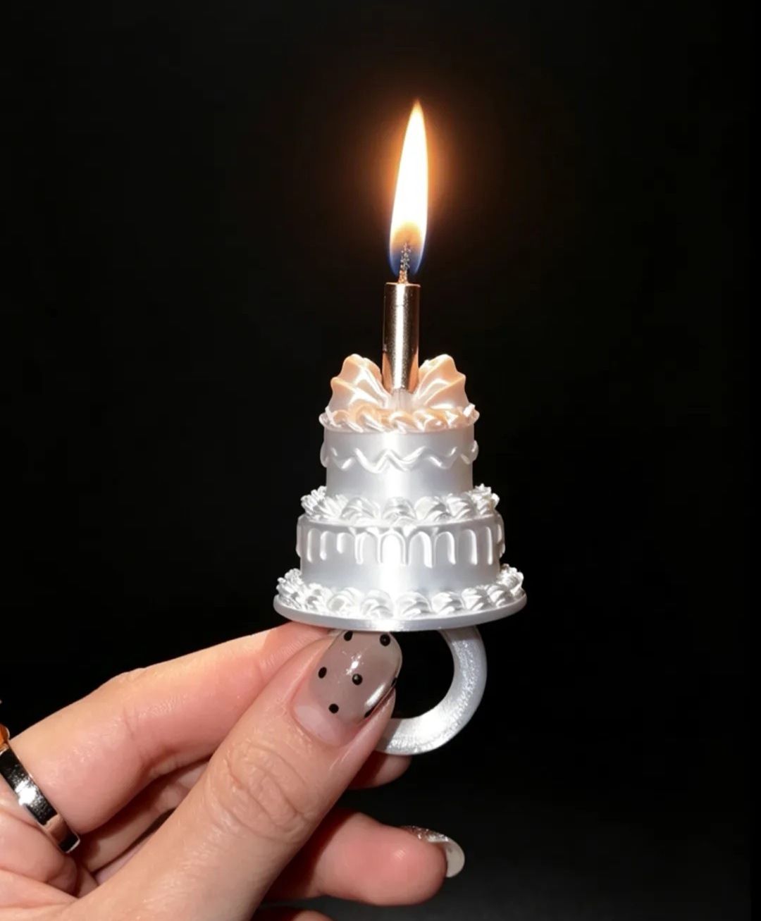 Kuchendekoration Kerzenring, 3D-Druck mit Seidenanmutung