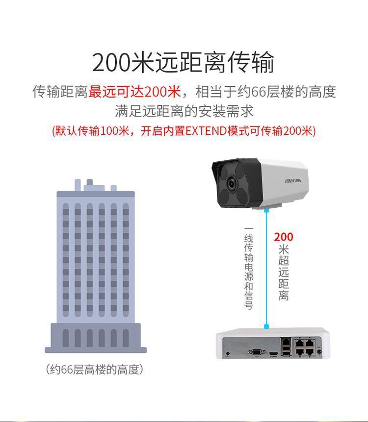 Hikvision 2MP POE gözetleme kamerası seti, gece görüşü