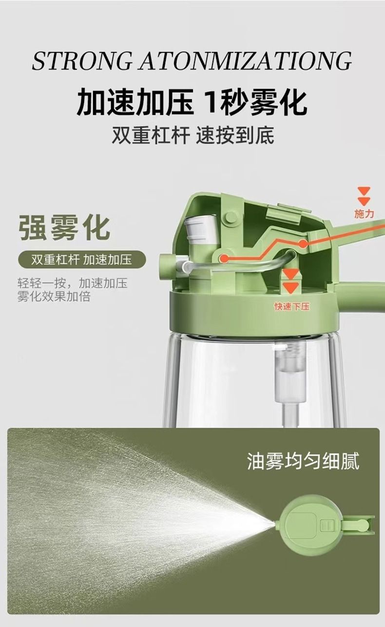 Glass oil spray bottle, spray and pour dual-function