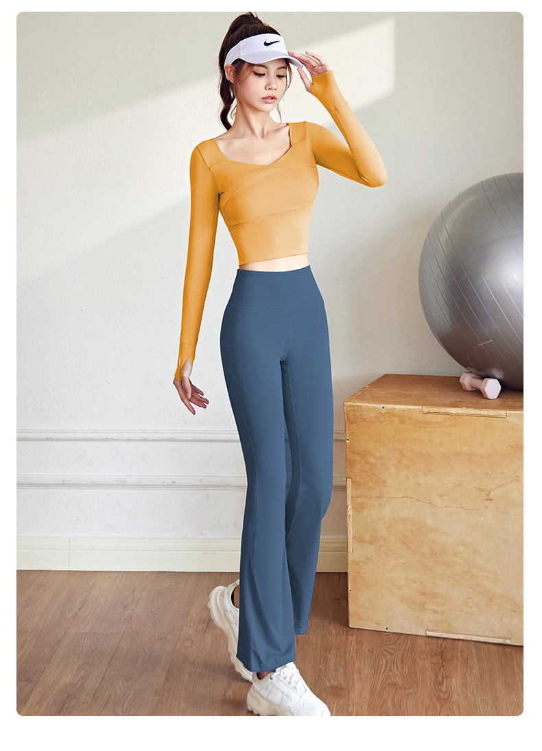 Yoga pants, high waist, fitted, breathable