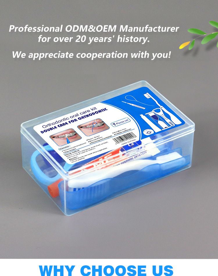 Portable oral care set toothbrush dental floss