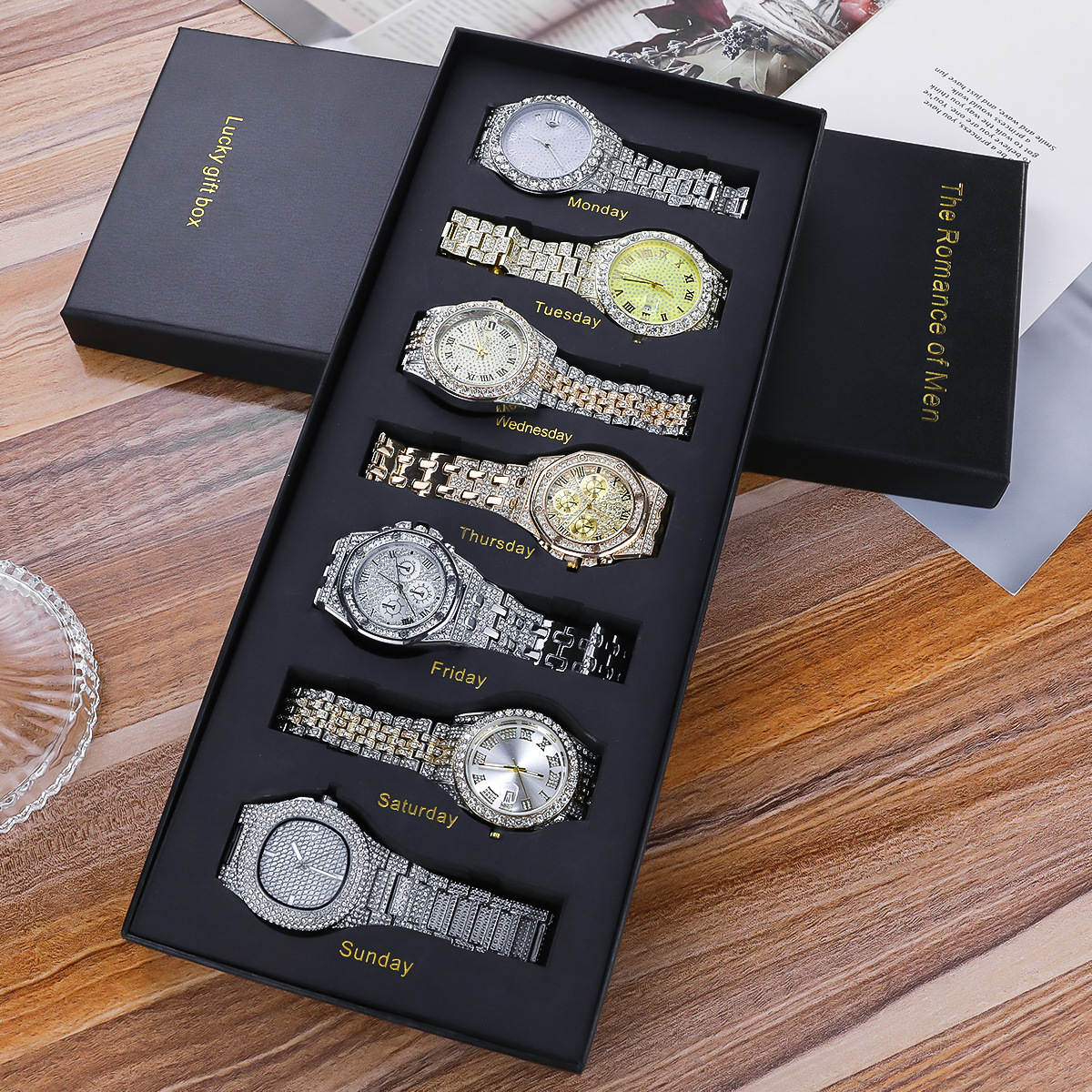 Men's 7-Piece Gift Set, Fashionable Watches