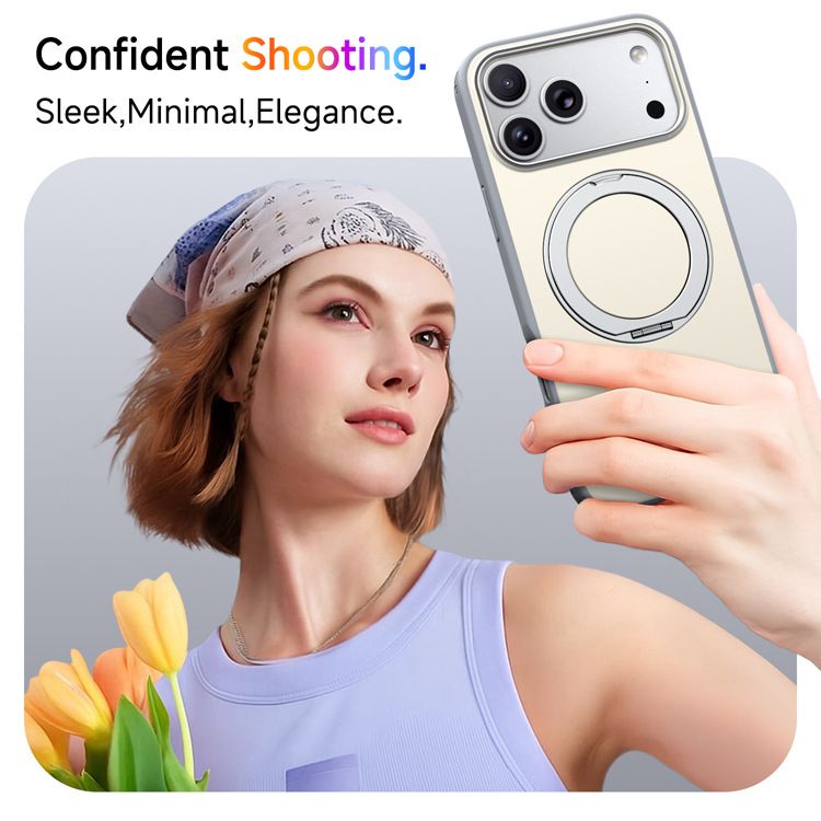 Apple iPhone 18 Pro Max döner manyetik standlı mat kılıf