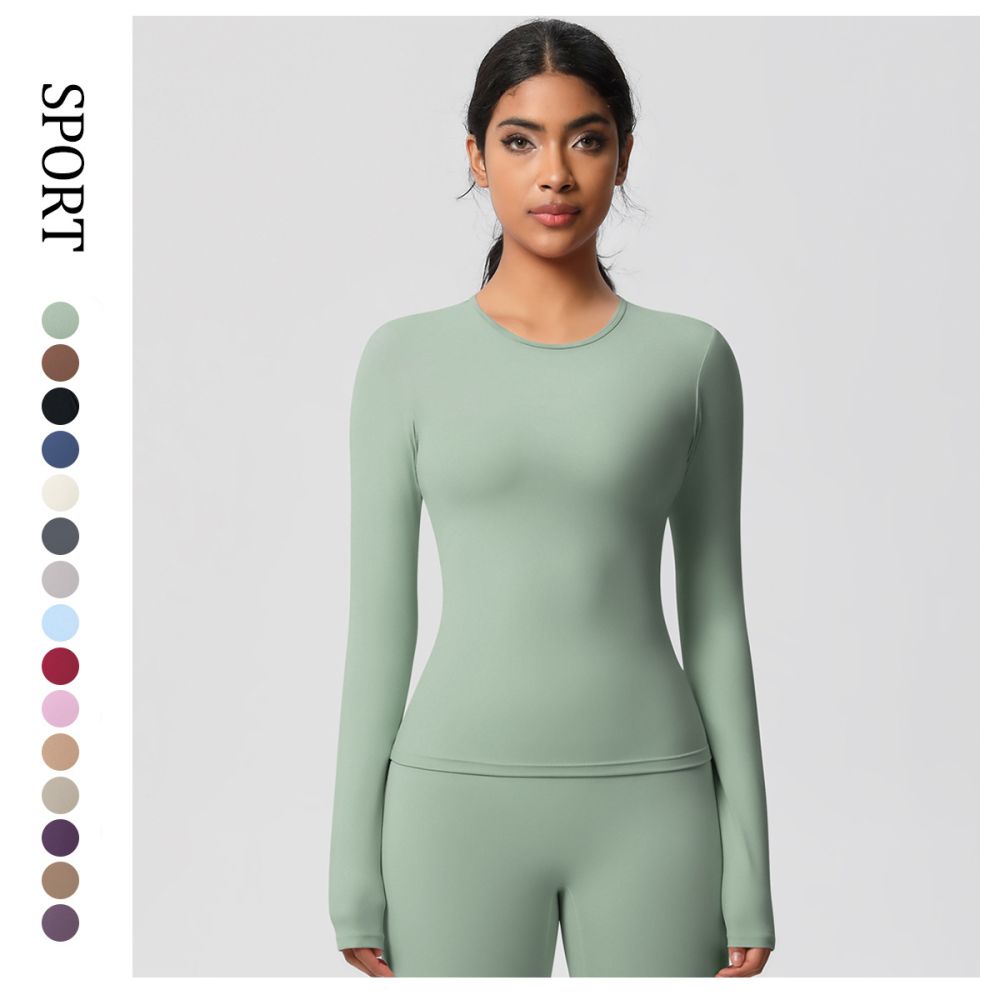 Women's Tight Quick-Dry Long-Sleeve Yoga Top Bare-Feel