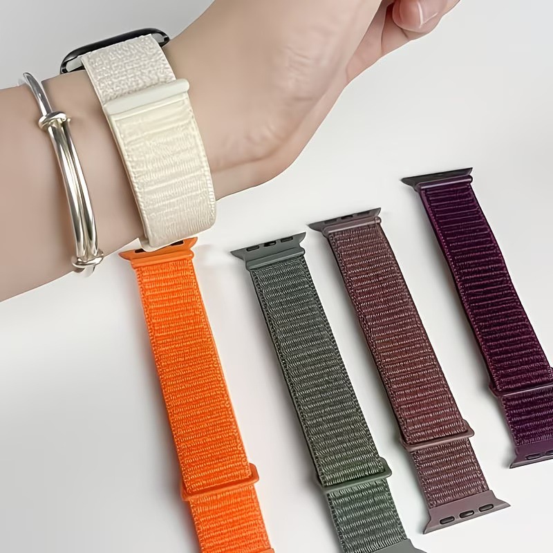 Для Apple Watch Series 11 ремешок iWatch 4 5 6 7 8 9 10 нейлоновый на липучке, петля, кросс-граничная поставка