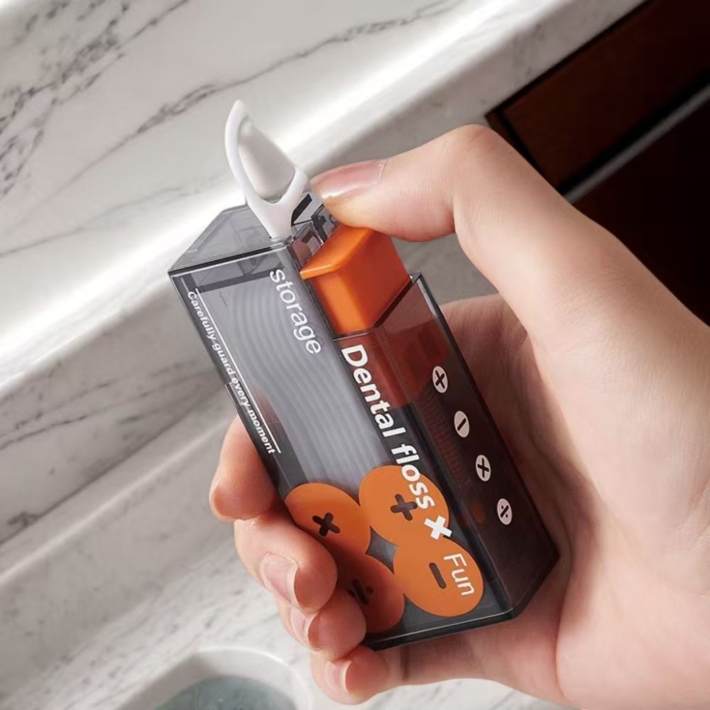 Zahnseide-Box mit automatischem Auswurf, ultrafein, tragbar, Mini-Aufbewahrung