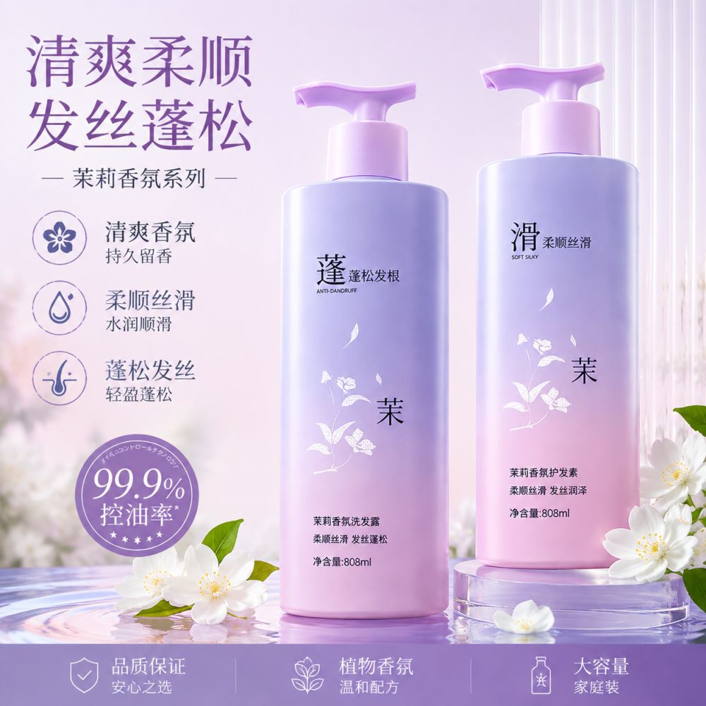 Jasmin-Kirschblüten Anti-Schuppen-Shampoo und Duschgel-Set