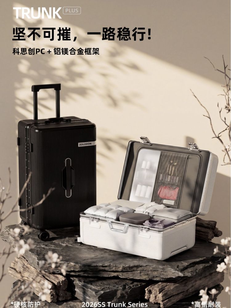 24-inch Aluminum Frame Luggage Large Capacity Durable Travel Suitcase Password Lock Rolling Luggage Cross-border Trolley Case Luggage Set