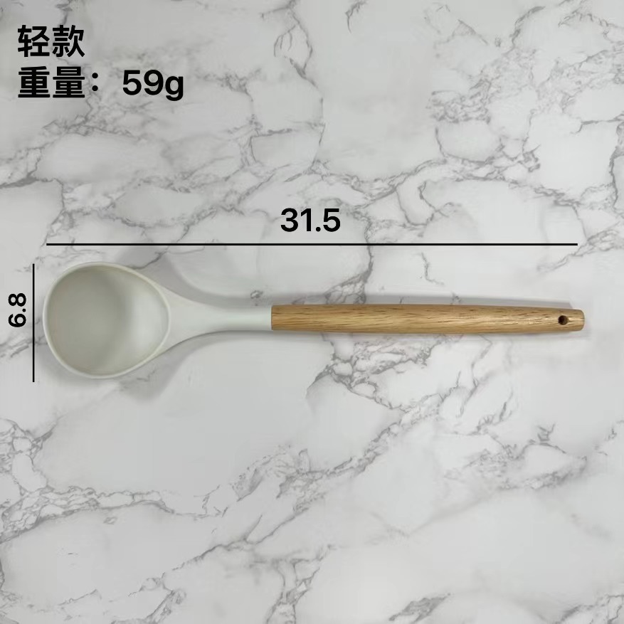 Spot silikon spatula, çorba kaşığı, yapışmaz tava, özel yüksek sıcaklığa dayanıklı ve haşlanmayı önleyen ev pişirme kevgir mutfak eşyaları seti beyaz - 11