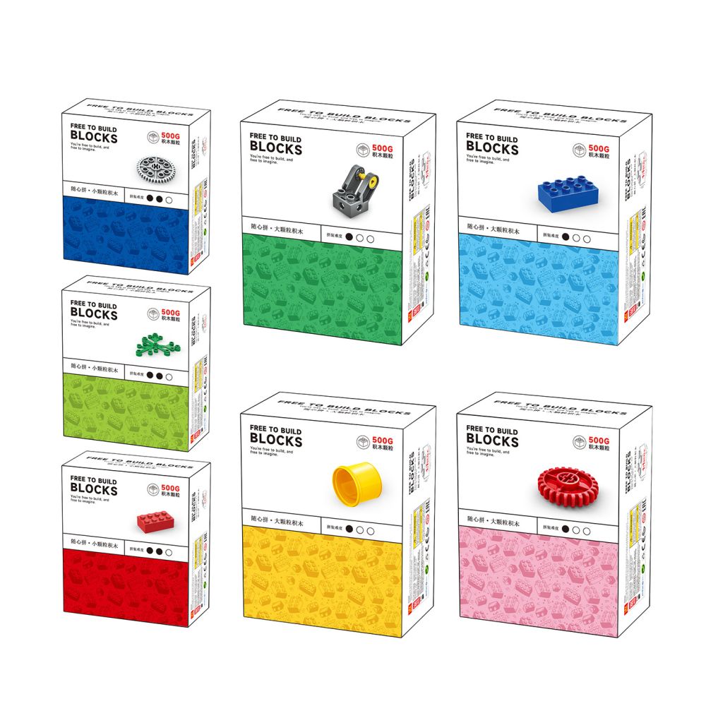 Wange Building Blocks Large and Small Pieces, Random 1 kg Pack