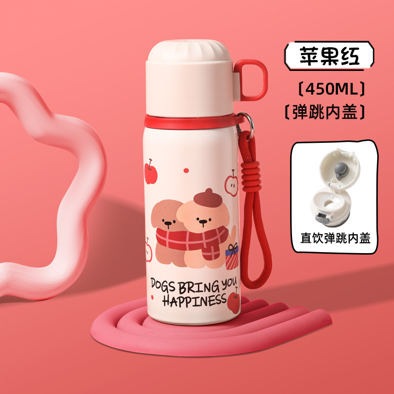 Boys and Girls High-Capacity Thermos Cup Water Bottle 316 Stainless Steel Portable Straw Water Bottle Child Water Bottle Home Wholesale - 12