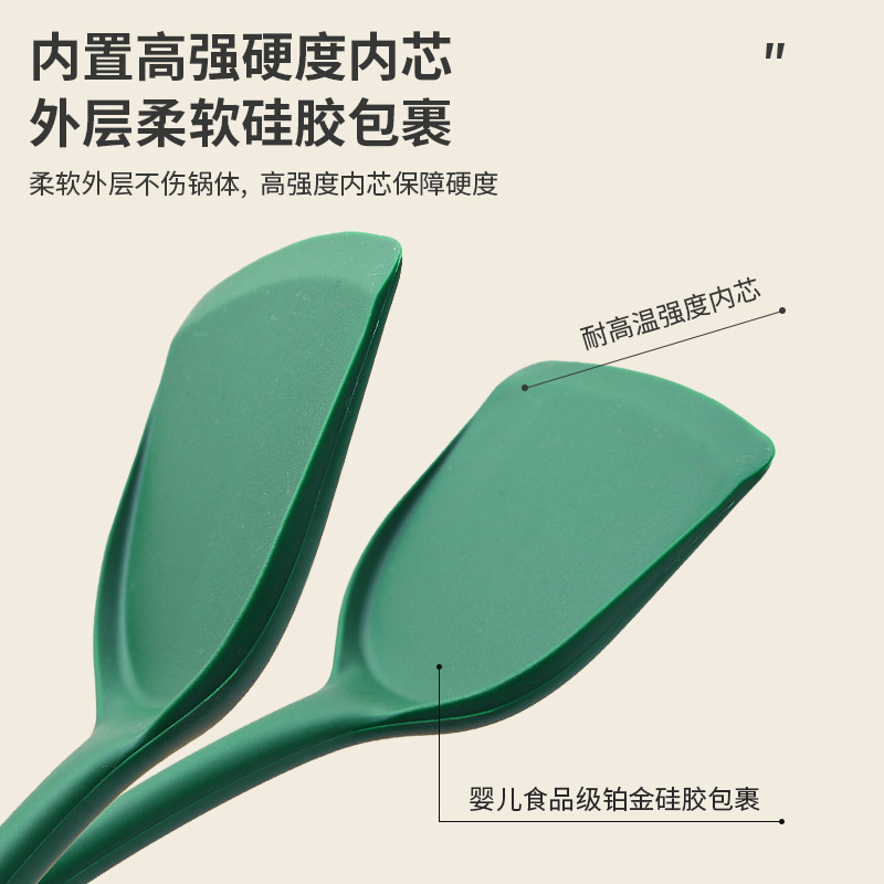 Großhandel Haus-Typ antihaftbeschichtete Silikon China Spatel hochtemperaturbeständiges Spatel-Set Kochbesteck Löffel-Set Küchenutensilien fünfteiliges Set - 3
