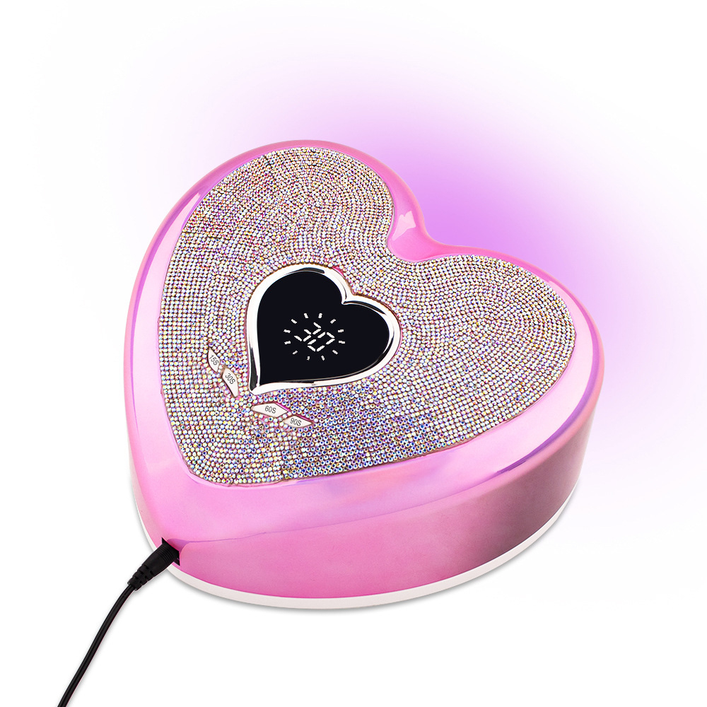 96W Heart-Shaped Nail Lamp, Smart Sensor UV Dryer