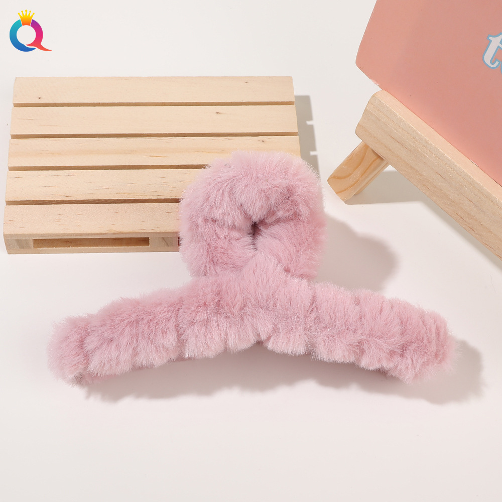 Qiyue sınır ötesi peluş saç tokası büyük peluş saç tokası saç köpekbalığı klip kadın saç kapmak şapkalar saç aksesuarları toptan - 12