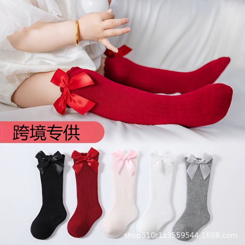 Baby Socks, Long Bow Princess Socks, Four Seasons