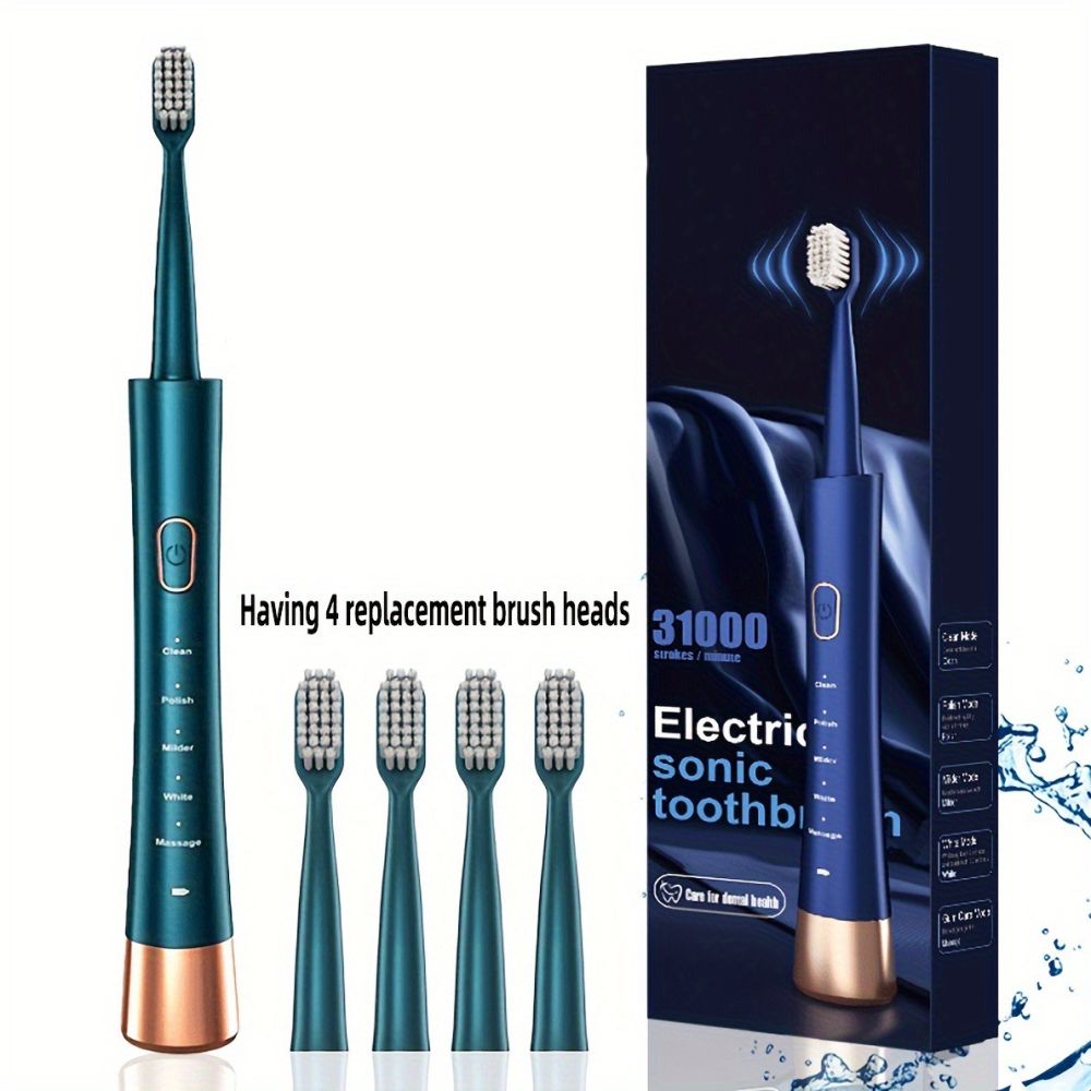 Sonic-Elektrozahnbürste, 6 Bürstenköpfe, intelligent, Vibration