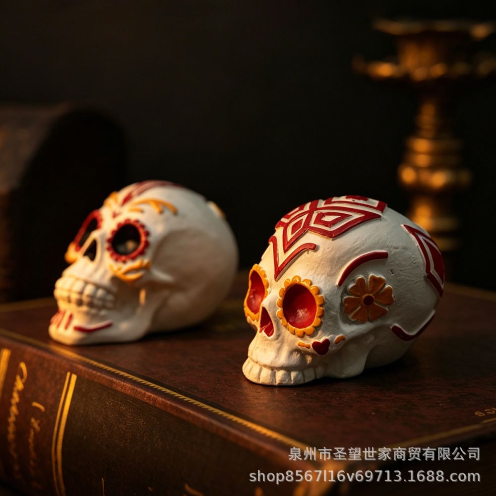Halloween Skull Desktop Ornament, Decorative Small Figure