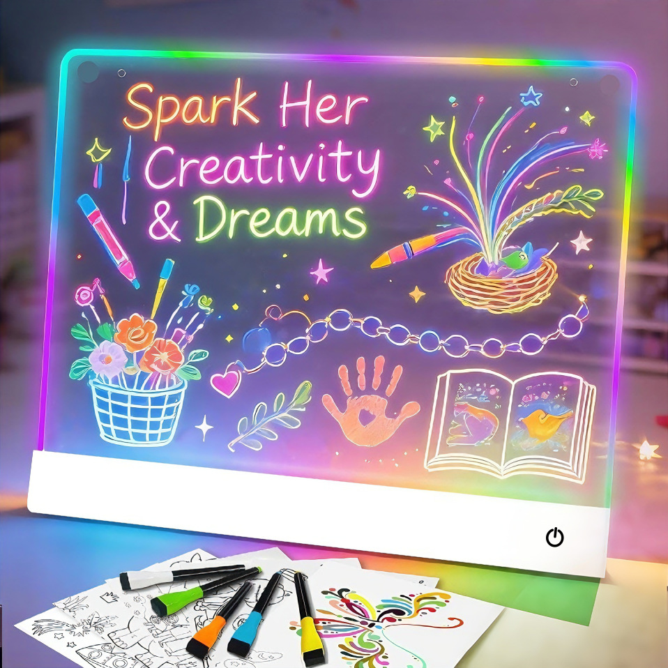 LED-Leuchtzeichenbrett für Kinder, abwischbare Acryl-Schreibtafel