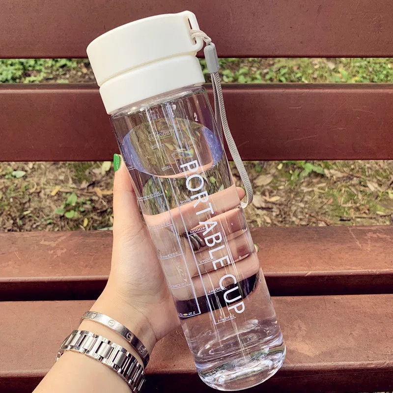 Su bardağı plastik bardak toptan spor su şişesi buzlu çift kapaklı yüksek görünüm büyük kapasiteli erkek ve kadın internet ünlü su bardağı öğrenci - 9