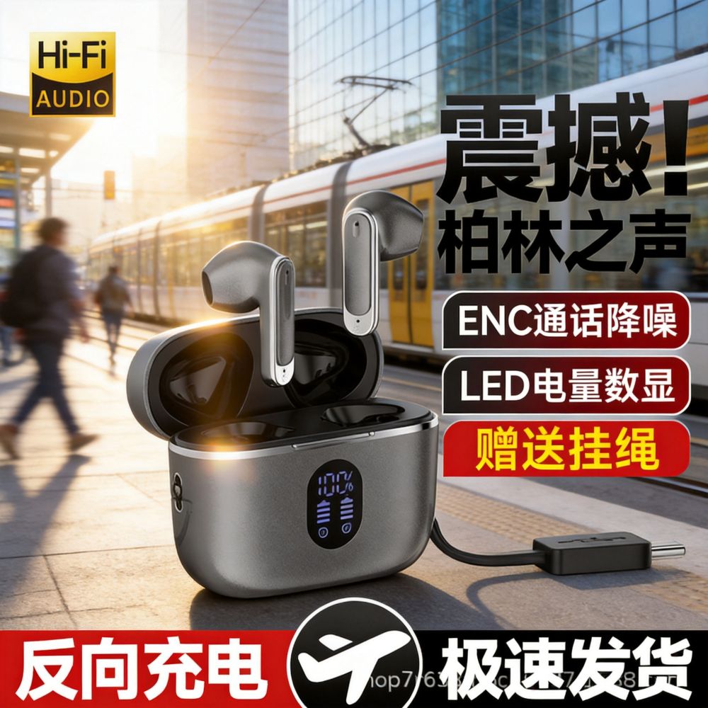 Bluetooth-Sport-In-Ear-Kopfhörer mit aktiver Geräuschunterdrückung, hochklarer Sprachqualität, digitaler Anzeige und extralanger Akkulaufzeit A9Pro