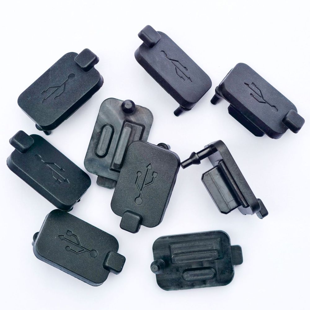 2-in-1 Type-C silicone plug USB dust cap female connector rubber
