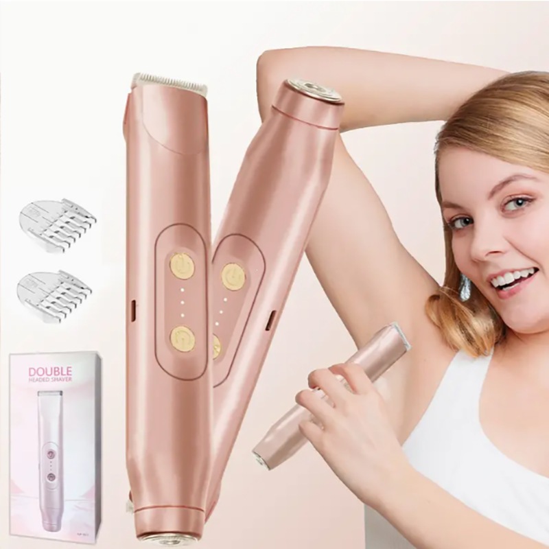 Electric Hair Remover for Women, Dual-Head, Rechargeable, Portable