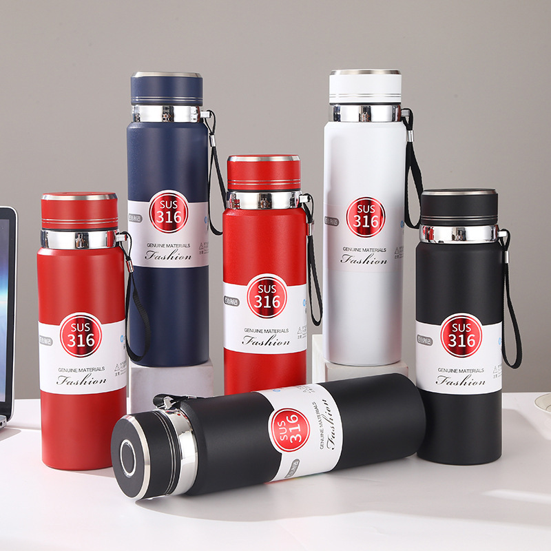 Stainless steel 316 thermos cup, large capacity tea and water separation tea cup, sports portable water heater, outdoor - 3