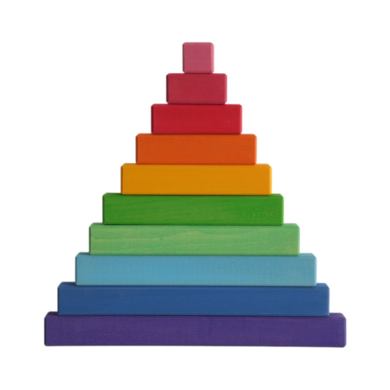 INS-Stil Regenbogen-Stapelbausteine mit großer Treppe, gefärbt im Farbverlauf, zum Stapeln in die Höhe, Farben- und Mengenerkennung, Lernspielzeug für Kindergarten und frühkindliche Förderung, Hersteller Großhandel