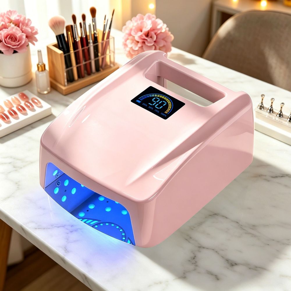 72W kablosuz UV LED tırnak lambası pembe hızlı kuruyan - 1