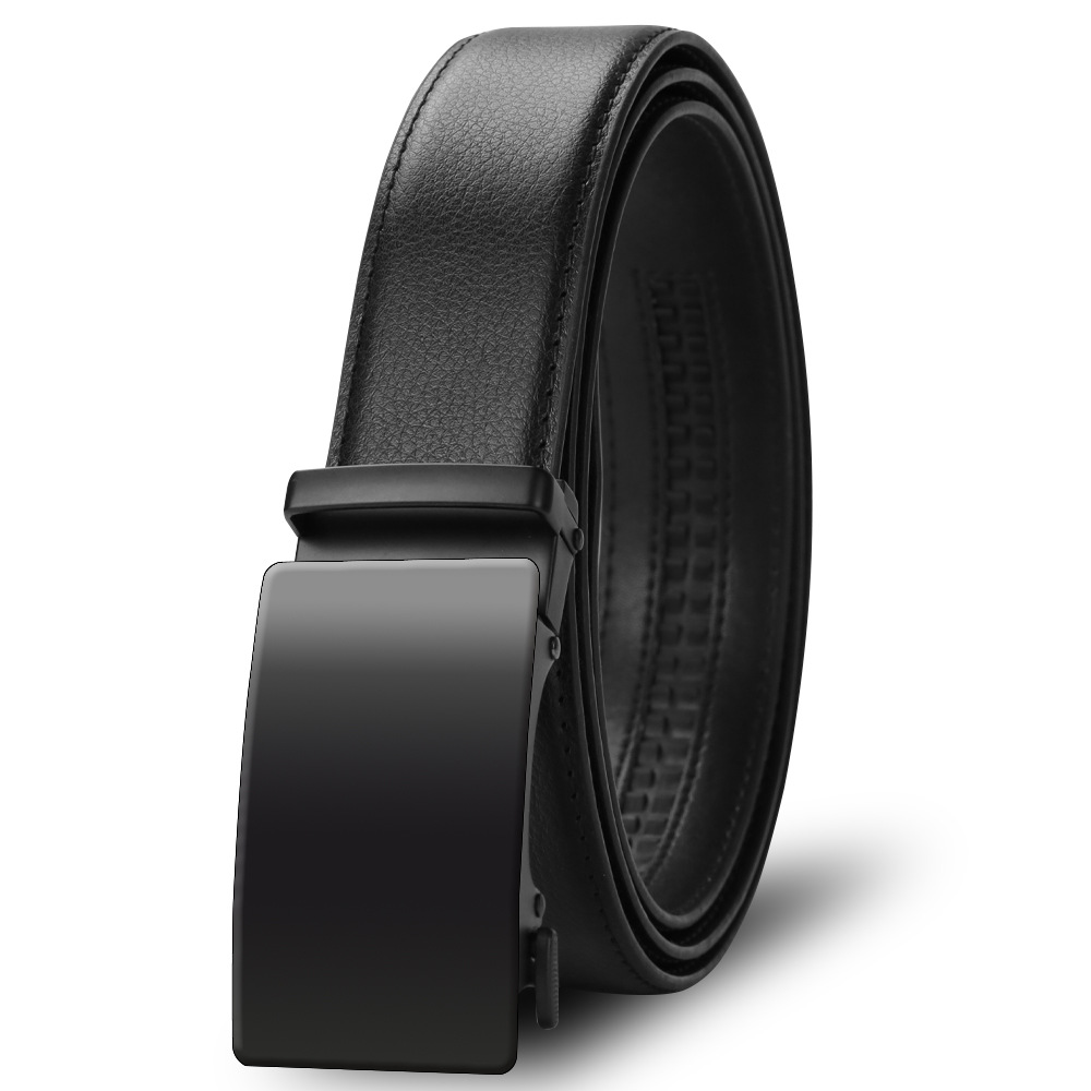 [Cross-border Special] Genuine Leather Belt with Automatic Buckle for Young and Middle-aged Men, Multipurpose Daily Use for Business - New Cowhide Leather
